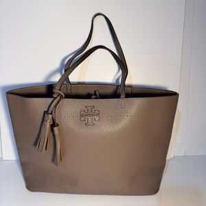 Tory Burch Taupe Leather Tote